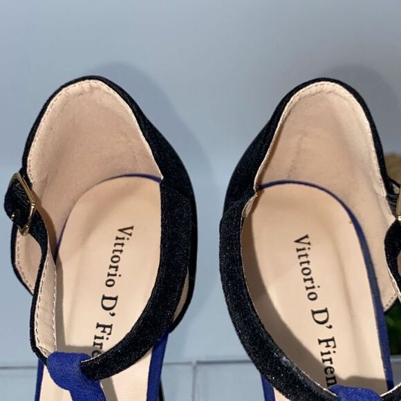 Vittorio D'Firenze Blossom Carina-76 Faux Suede T-strap Peep-toe Platform Stilet - Picture 4 of 12